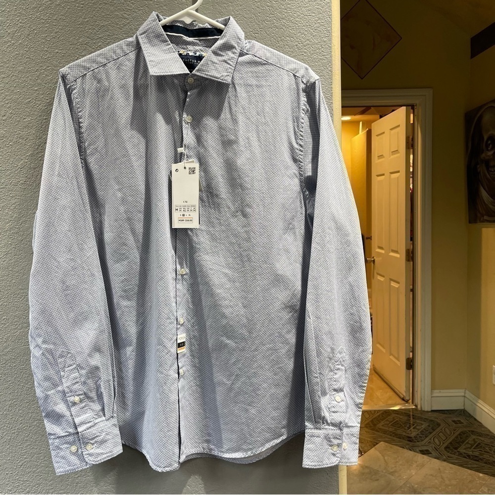 CACTUS MAN Ricky Singh Navy Blue Print Long Sleeve Shirt
Men's Medium NEW